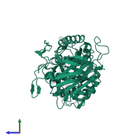 Pancreatic alpha-amylase in PDB entry 1xd1, assembly 1, side view.