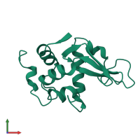PDB entry 1xej coloured by chain, front view.