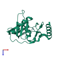 PDB entry 1xem coloured by chain, top view.