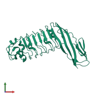 PDB entry 1xeu coloured by chain, front view.