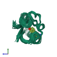 PDB entry 1xfn coloured by chain, ensemble of 20 models, side view.