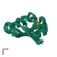 PDB entry 1xfn coloured by chain, ensemble of 20 models, top view.