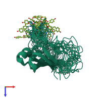 PDB entry 1xfq coloured by chain, ensemble of 20 models, top view.