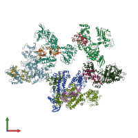 PDB entry 1xfx coloured by chain, front view.