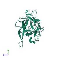 PDB entry 1xg6 coloured by chain, side view.