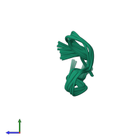 PDB entry 1xgb coloured by chain, ensemble of 24 models, side view.