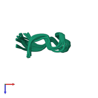 PDB entry 1xgb coloured by chain, ensemble of 24 models, top view.