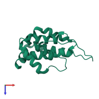 PDB entry 1xgw coloured by chain, top view.