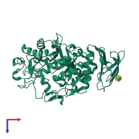 PDB entry 1xh1 coloured by chain, top view.