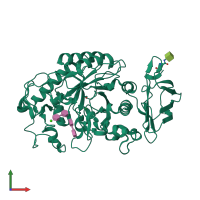 PDB entry 1xh2 coloured by chain, front view.