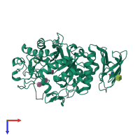 PDB entry 1xh2 coloured by chain, top view.