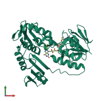 PDB entry 1xhc coloured by chain, front view.