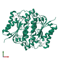 Ribosyldihydronicotinamide dehydrogenase [quinone] in PDB entry 1xi2, assembly 1, front view.