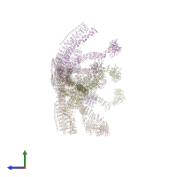 PDB entry 1xi4 coloured by chain, side view.