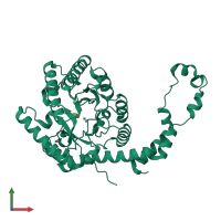 PDB entry 1xid coloured by chain, front view.