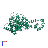 PDB entry 1xid coloured by chain, top view.