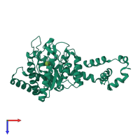 PDB entry 1xif coloured by chain, top view.