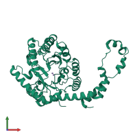 PDB entry 1xig coloured by chain, front view.