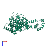 PDB entry 1xih coloured by chain, top view.