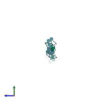 PDB entry 1xj9 coloured by chain, side view.