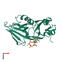 PDB entry 1xk5 coloured by chain, top view.