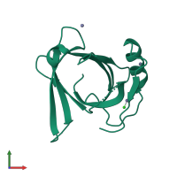 PDB entry 1xki coloured by chain, front view.