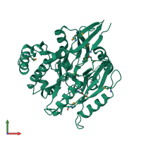 PDB entry 1xkn coloured by chain, front view.