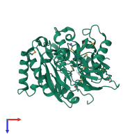 PDB entry 1xkn coloured by chain, top view.