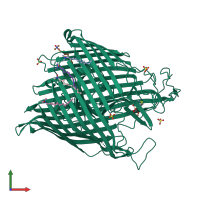 PDB entry 1xkw coloured by chain, front view.