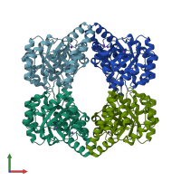PDB entry 1xky coloured by chain, front view.