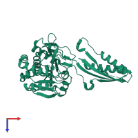 PDB entry 1xmb coloured by chain, top view.