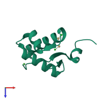 PDB entry 1xmk coloured by chain, top view.