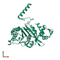 PDB entry 1xms coloured by chain, front view.