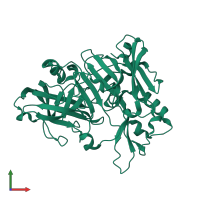 Monomeric assembly 1 of PDB entry 1xn3 coloured by chemically distinct molecules, front view.