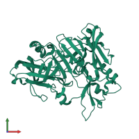 Monomeric assembly 4 of PDB entry 1xn3 coloured by chemically distinct molecules, front view.