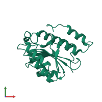 PDB entry 1xn4 coloured by chain, front view.