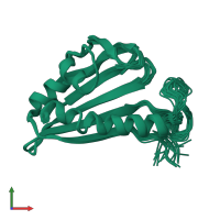 PDB entry 1xn5 coloured by chain, ensemble of 20 models, front view.