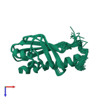 PDB entry 1xn5 coloured by chain, ensemble of 20 models, top view.