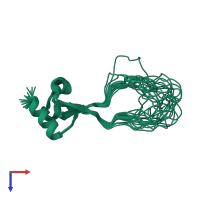 PDB entry 1xn7 coloured by chain, ensemble of 20 models, top view.