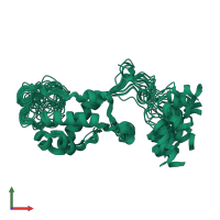 PDB entry 1xn8 coloured by chain, ensemble of 20 models, front view.