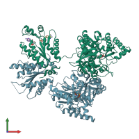 PDB entry 1xnj coloured by chain, front view.