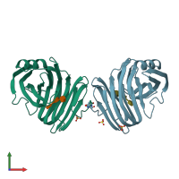 PDB entry 1xnk coloured by chain, front view.