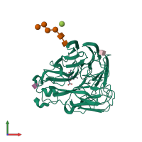 PDB entry 1xog coloured by chain, front view.