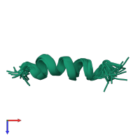 PDB entry 1xop coloured by chain, ensemble of 25 models, top view.