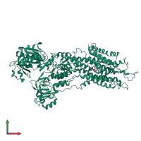 PDB entry 1xp5 coloured by chain, front view.