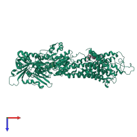 PDB entry 1xp5 coloured by chain, top view.