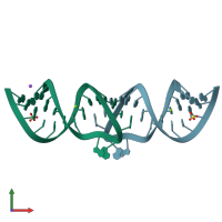 PDB entry 1xp7 coloured by chain, front view.