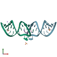 PDB entry 1xpf coloured by chain, front view.