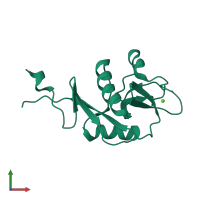 PDB entry 1xph coloured by chain, front view.