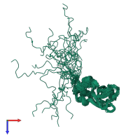 PDB entry 1xpn coloured by chain, ensemble of 20 models, top view.